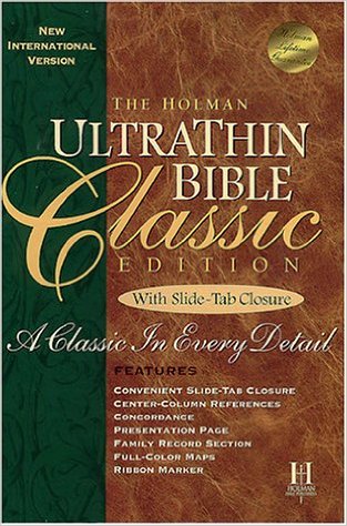NIV UltraThin Bible Classic Edition B/L w/Slide Tab Closure Hunter Green - Holman